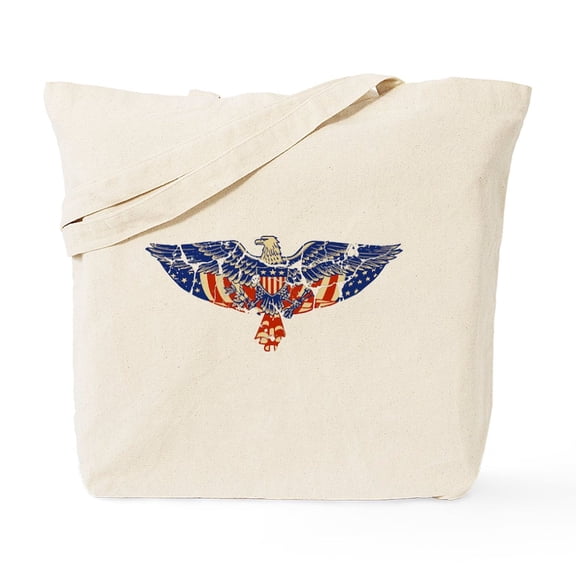 CafePress - Retro Eagle And USA Flag Tote Bag - Unisex Canvas Tote Bag, Beige, 1-Piece