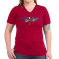 thumbnail image 1 of CafePress - Retro Eagle And USA Flag Women's V Neck Dark T Shi - Women's V-Neck Dark T-Shirt, 1 of 4