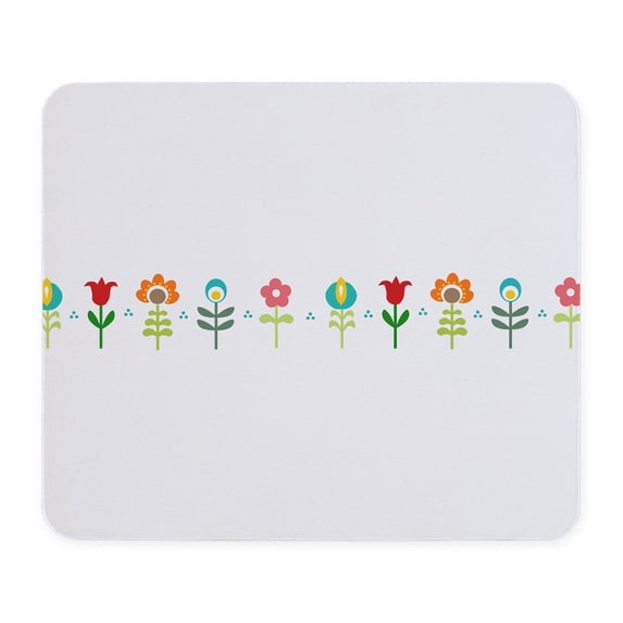 CafePress - Retro Folk Floral Line Mousepad - Non-slip Rubber Mousepad, Gaming Mouse Pad