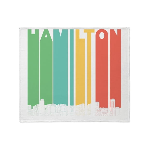 CafePress - Retro Hamilton Ontario Canada Skyline Throw Blanke - Soft Fleece Throw Blanket, 50"x60" for All Ages
