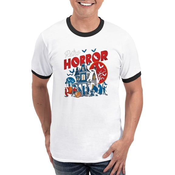 CafePress - Retro Horror T Shirt Men's Ringer T Shirt - 100% Cotton Ringed T-Shirt