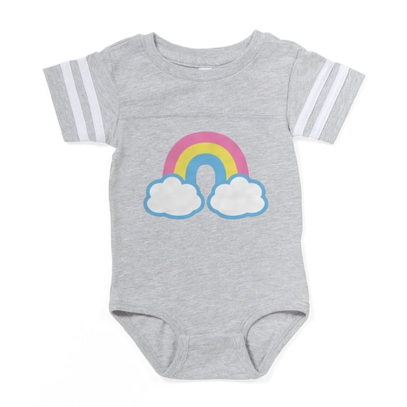 CafePress - Retro Lil' Rainbow - Cute Infant Baby Football Bodysuit