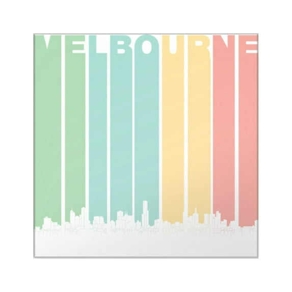 CafePress - Retro Melbourne Australia Skyline Sticker - Square Sticker 3" x 3"