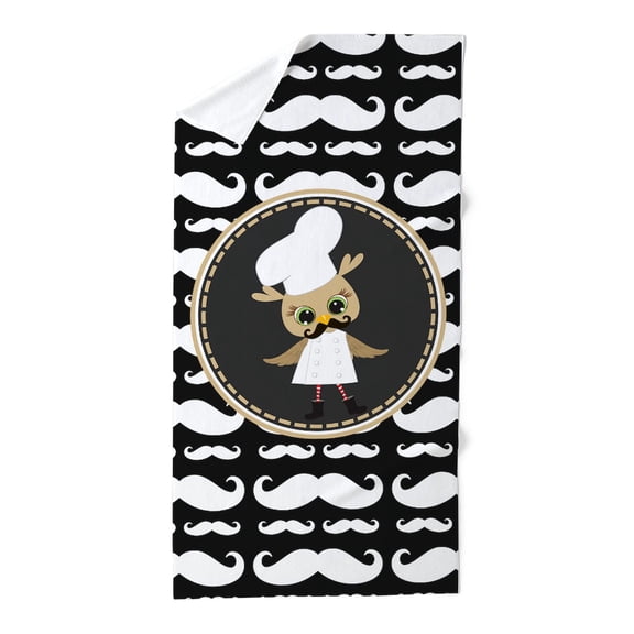 CafePress - Retro Mustache Owl Chef - Large Beach Towel, Soft 30"x60" Towel with Unique Design