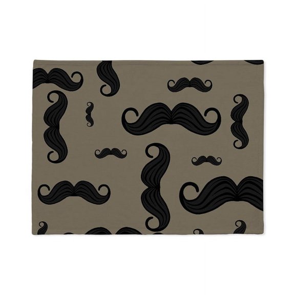 CafePress - Retro Mustache Pattern - Soft Fleece Throw Stadium Blanket, 30"x40"