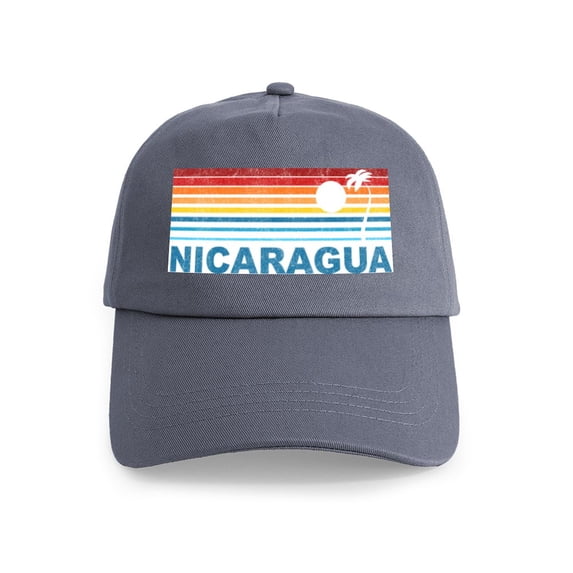 CafePress - Retro Nicaragua Palm Tree Cap - Adjustable 100% Brushed Unisex Casual Cotton Baseball Cap, Beige, 1