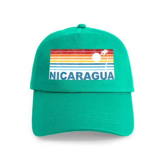 CafePress - Retro Nicaragua Palm Tree Cap - Adjustable 100% Brushed Unisex Casual Cotton Baseball Cap, Beige, 1