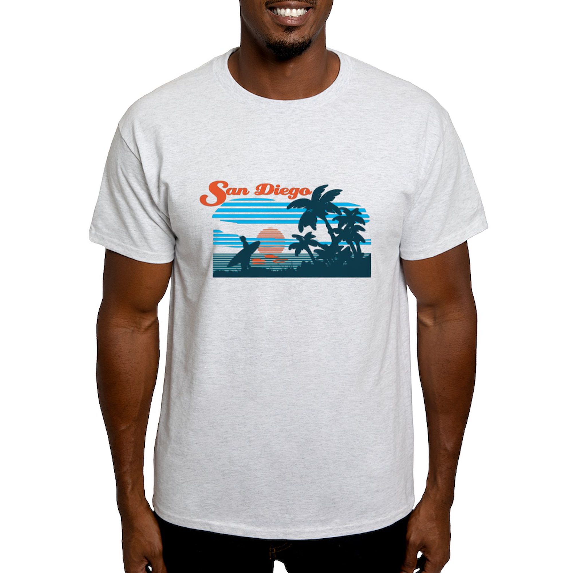 CafePress - Retro San Diego Surf T Shirt - Light T-Shirt - CP - image 1 of 4