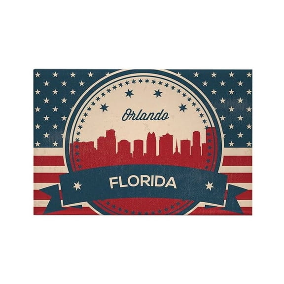 CafePress - Retro Style Orlando Florida Skyline - Rectangle Magnet, 2"x3" Refrigerator Magnet