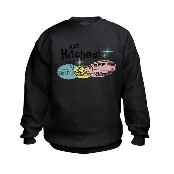 CafePress - Retro Trailer Just Hitched Kids Sweatshirt - Kids Sweatshirt, Youth Crew Neck Sweatshirt