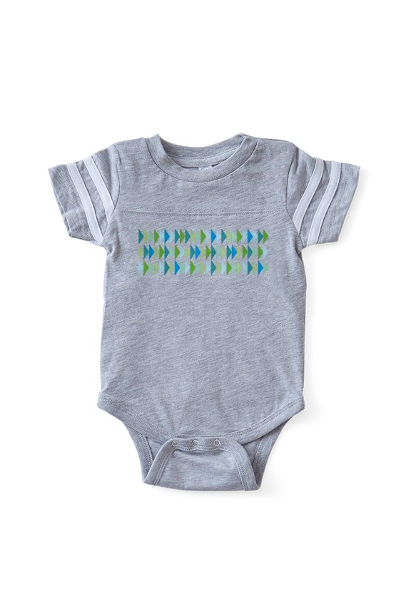 - Retro Triangle Pattern - Cute Infant Baby Football Bodysuit
