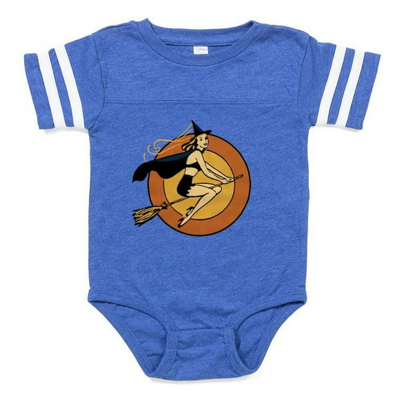 CafePress - Retro Witch - Cute Infant Baby Football Bodysuit