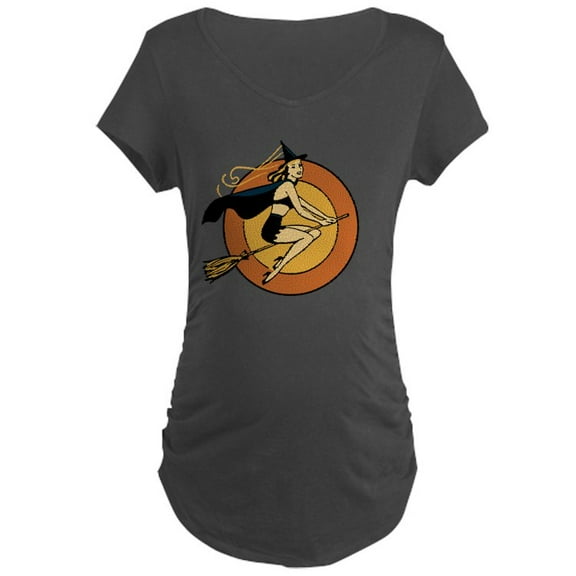 CafePress - Retro Witch Maternity T Shirt - Maternity Dark T-Shirt