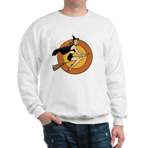 CafePress - Retro Witch Sweatshirt - Crew Neck Sweatshirt