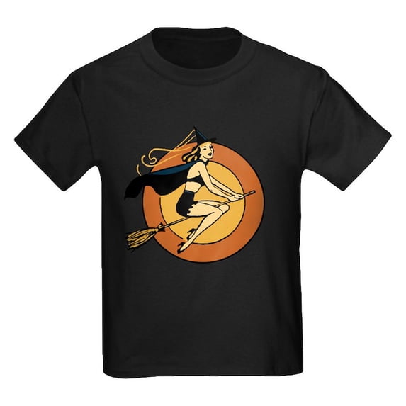 CafePress - Retro Witch T Shirt - Dark T-Shirt Kids XS-XL
