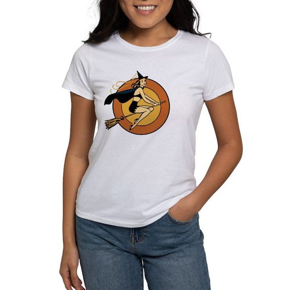 CafePress - Retro Witch T Shirt - Women's Classic T-Shirt