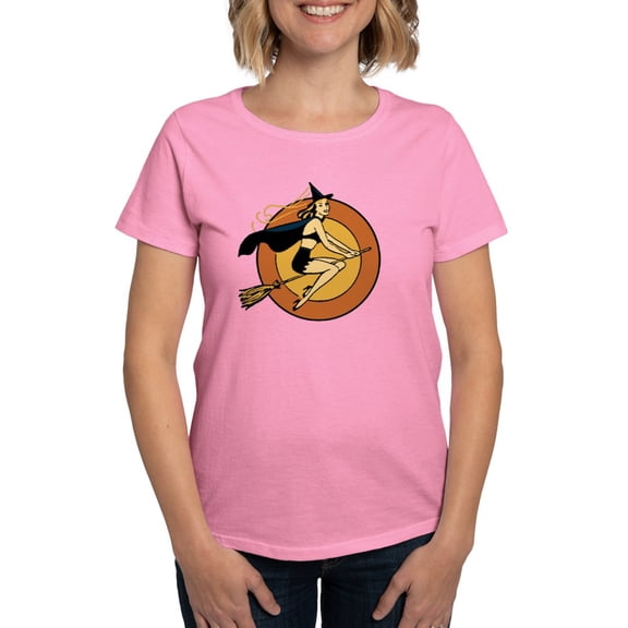 CafePress - Retro Witch T Shirt - Women's Traditional Fit Dark T-Shirt