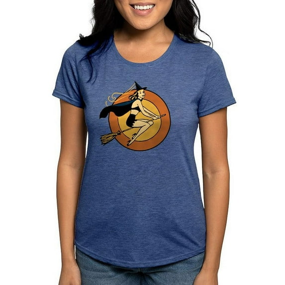 CafePress - Retro Witch Womens Tri Blend T Shirt - Womens Tri-blend T-Shirt