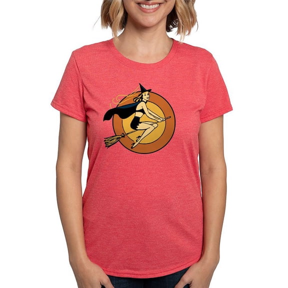 CafePress - Retro Witch Womens Tri Blend T Shirt - Womens Tri-blend T-Shirt