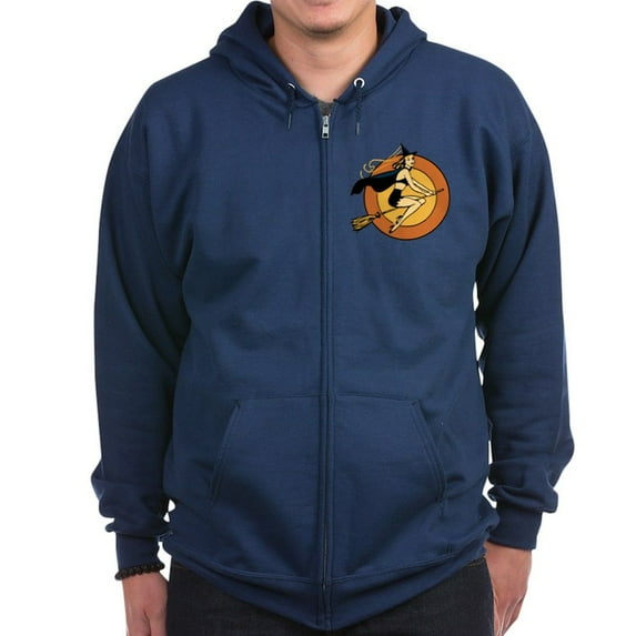 CafePress - Retro Witch Zip Hoodie - Zip Hoodie, Classic Hooded Sweatshirt with Metal Zipper