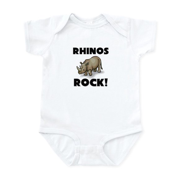 CafePress - Rhinos Rock! Infant Bodysuit - Baby Light Bodysuit, Size Newborn - 24 Months