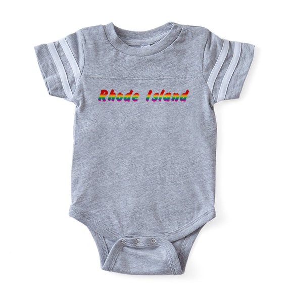 CafePress - Rhode Island Rbw Txt - Cute Infant Baby Football Bodysuit