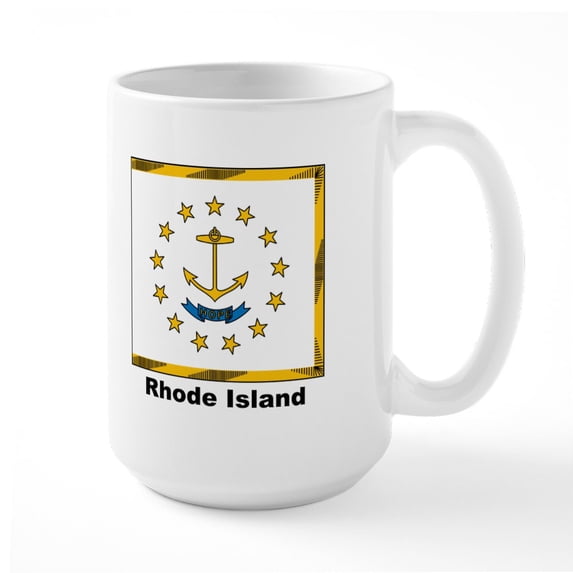 CafePress - Rhode Island State Flag Large Mug - 15 oz Ceramic Large White Novelty Mug