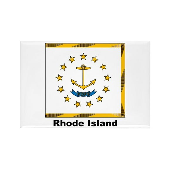CafePress - Rhode Island State Flag - Rectangle Magnet, 2"x3" Refrigerator Magnet