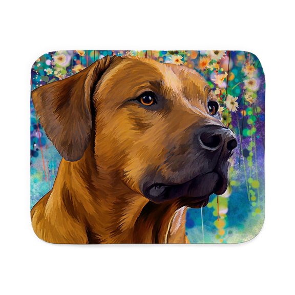 CafePress - Rhodesian Ridgeback Painting Sherpa Fleece Throw B - Sherpa Fleece Throw Blanket 60" x 50"