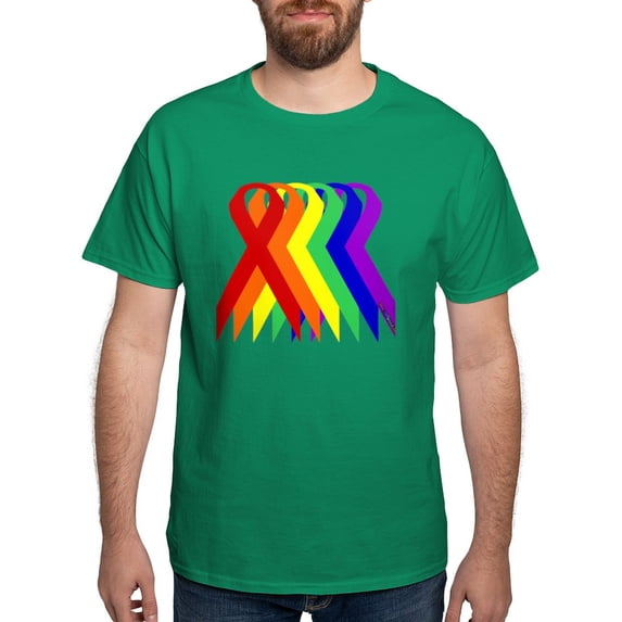 CafePress - Ribbons For All Dark T Shirt - Men's Classic Graphic Cotton T-Shirt