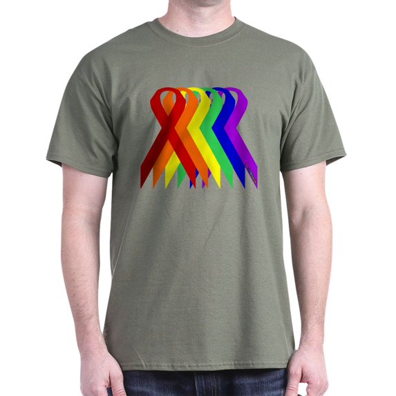 CafePress - Ribbons For All Dark T Shirt - Men's Classic Graphic Cotton T-Shirt