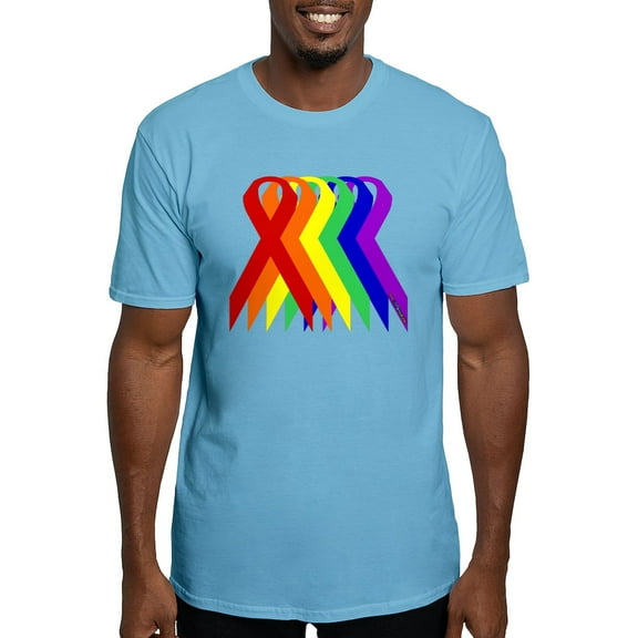 CafePress - Ribbons For All Fitted T Shirt - Fitted T-Shirt, Vintage Fit Soft Cotton Tee