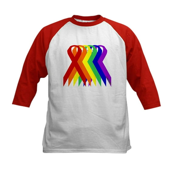CafePress - Ribbons For All Kids Baseball Jersey - Kids Cotton Baseball Jersey, 3/4 Sleeve Shirt
