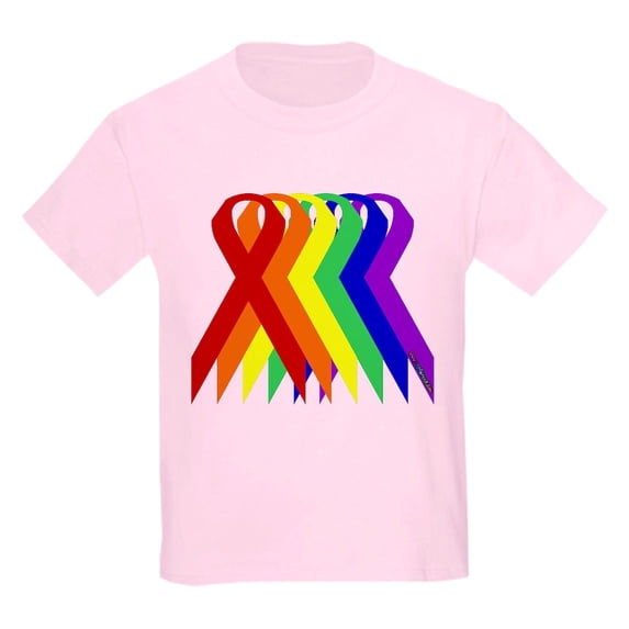 CafePress - Ribbons For All Kids Light T Shirt - Light T-Shirt Kids XS-XL