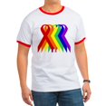 thumbnail image 1 of CafePress - Ribbons For All Ringer T - 100% Cotton Ringed T-Shirt, 1 of 4