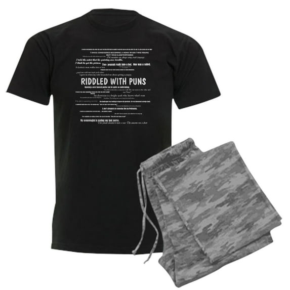 CafePress - Riddled With Puns2 Pajamas - Men's Dark Loose Fit Cotton Pajama Set