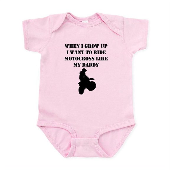 CafePress - Ride Motocross Like My Daddy Body Suit - Baby Light Bodysuit, Size Newborn - 24 Months