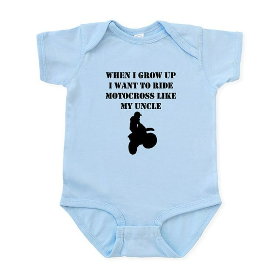 CafePress - Ride Motocross Like My Uncle Body Suit - Baby Light Bodysuit, Size Newborn - 24 Months