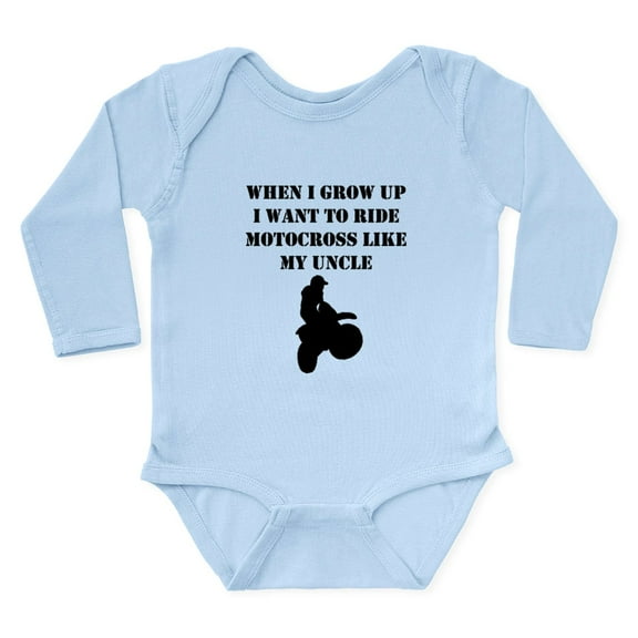 CafePress - Ride Motocross Like My Uncle Body Suit - Long Sleeve Cotton Baby Bodysuit