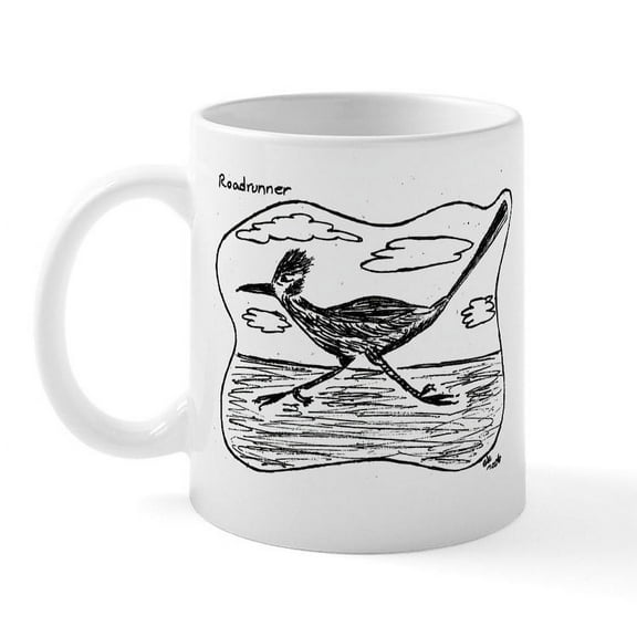 CafePress - Roadrunner Illustration Mug - 11 oz Ceramic Mug - Novelty Coffee Tea Cup