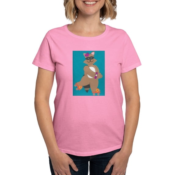 CafePress - Robin Raccoon Women's Dark T Shirt - Women's Traditional Fit Dark T-Shirt