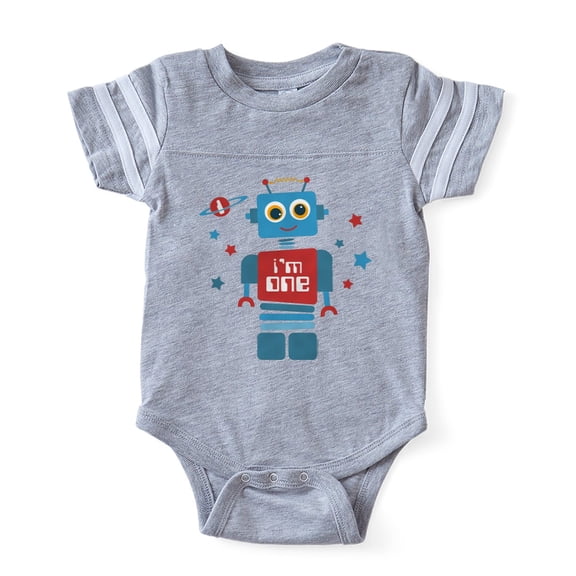 CafePress - Robot 1St Birthday - Cute Infant Baby Football Bodysuit