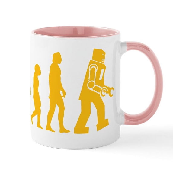 CafePress - Robot Evolution - 11 oz Ceramic Mug - Novelty Coffee Tea Cup