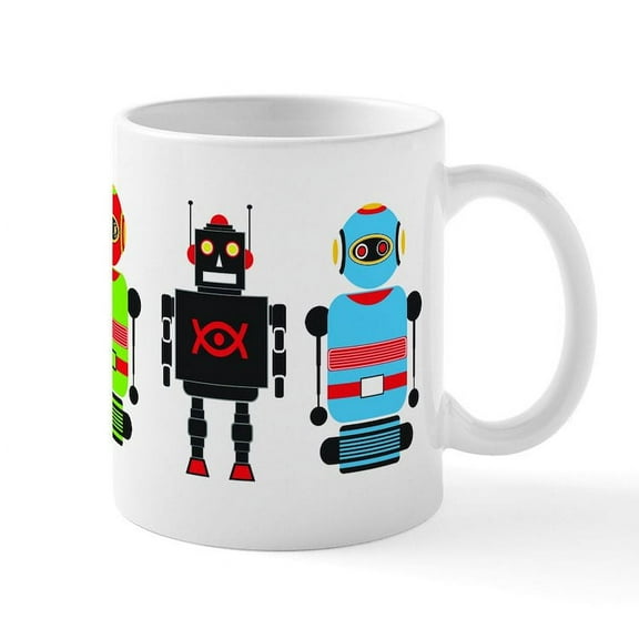 CafePress - Robots Mugs - 11 oz Ceramic Mug - Novelty Coffee Tea Cup