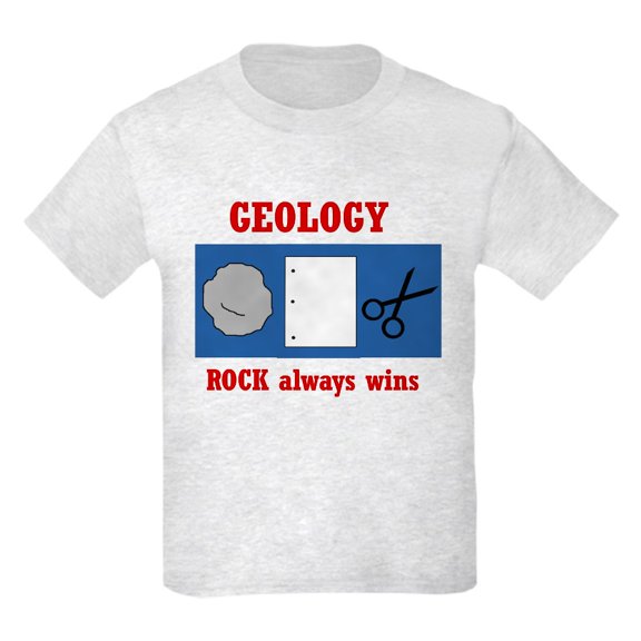 CafePress - Rock Always Wins Kids Light T Shirt - Light Classic Kids Graphic, Short Sleeve T-Shirt, Sizes XS-XL