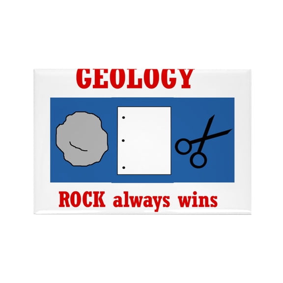 CafePress - Rock Always Wins - Rectangle Magnet, 2"x3" Refrigerator Magnet