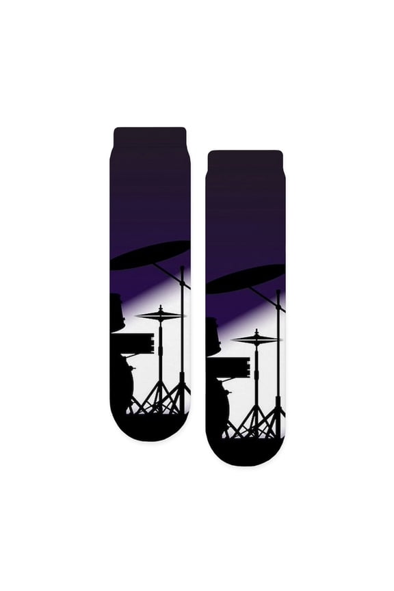 - Rock Band Stage Equipent - Unisex Novelty Printed Crew Adult Socks