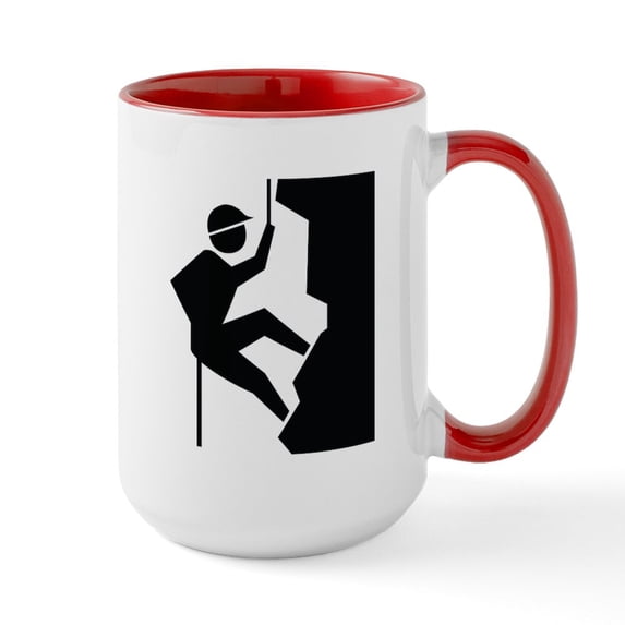 CafePress - Rock Climbing Image Large Mug - 15 oz Ceramic Large White Nolvety Mug