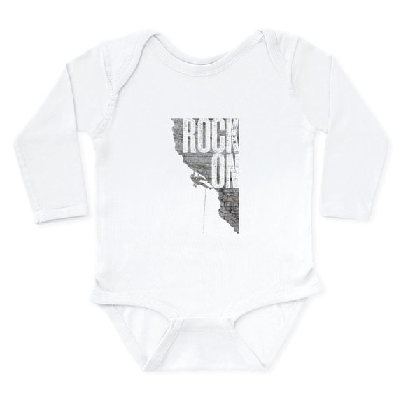 CafePress - Rock On Rock Climbing Graphic Tee Body Suit - Long Sleeve Cotton Baby Bodysuit