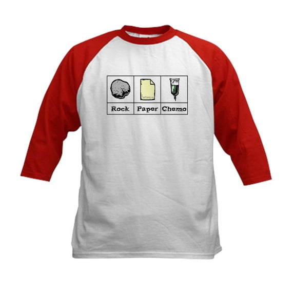 CafePress - Rock Paper Chemo Kids Baseball Jersey - Kids Cotton Baseball Jersey, 3/4 Sleeve Shirt